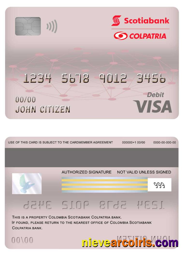 Colombia Scotiabank Colpatria bank visa debit card